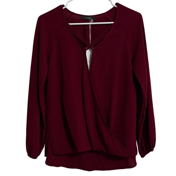 Mabel Tops - Elegant Burgundy Blouse